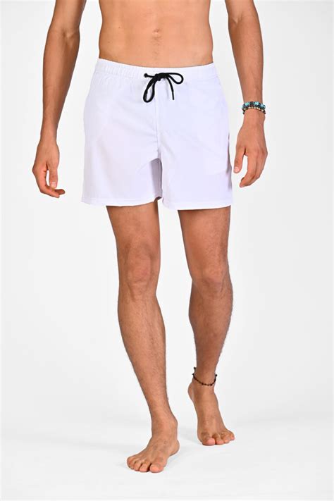 Mens White Swim Trunks