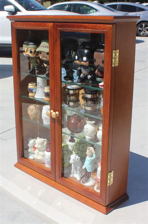 Buy Small Wall Mounted Curio Cabinet Wall Display Case Wall Mount Walnut Finish Online At