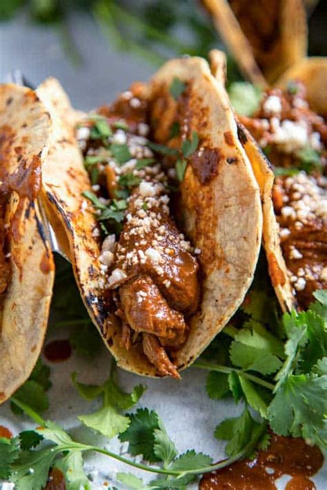 Slow Cooker Chicken Mole Tacos The Stay At Home Chef