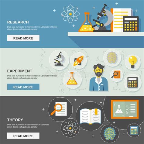 Science Banner Set Stock Vector Illustration Of Background 63440711