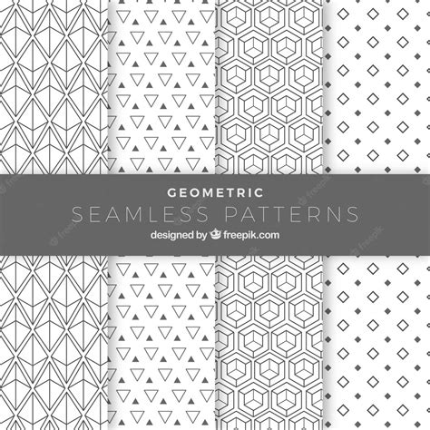 Free Vector | Set of geometric patterns with white background