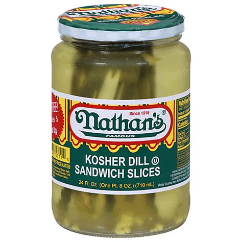 Nathan S Pickles Kosher Dill Sandwich Slices Famous Fl Oz Buehler S