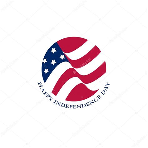 Isolated round shape American flag vector logo. US national symbol on ...