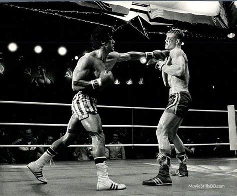 Rocky Iv Publicity Still Of Sylvester Stallone Dolph Lundgren