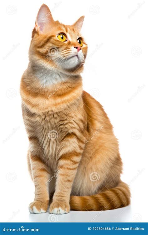 An Orange Tabby Cat Is Sitting On A White Background Stock Illustration