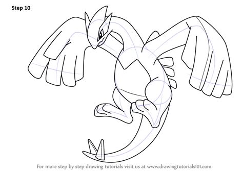 Learn How to Draw Lugia from Pokemon (Pokemon) Step by Step : Drawing Tutorials