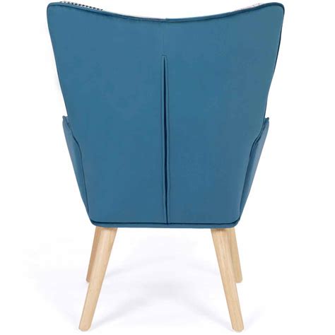 Fauteuil Scandinave Patchwork Bleu IVAR ID Market