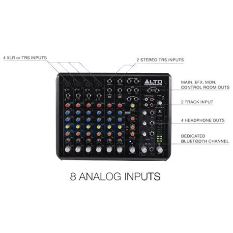 Alto Professional TrueMix 800 FX 8 Channel Multi FX Analog Mixer With