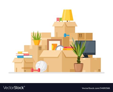 Moving to new house cartoon Royalty Free Vector Image