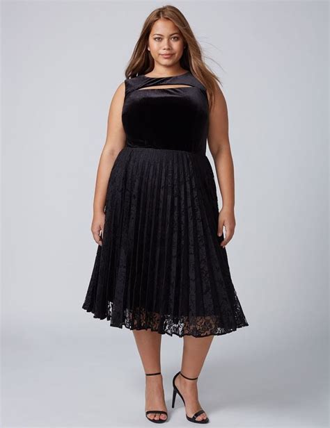 Lane Bryant Velvet Pleated Dress Plus Size Holiday Dresses POPSUGAR