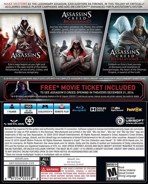 Assassins Creed The Ezio Collection For Playstation 4 Ubisoft