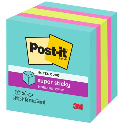 Post It Super Sticky Notes Cube 360 Sheets Big W