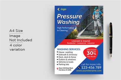 Cleaning Pressure Washing Flyer Template Graphic By Bafix Design