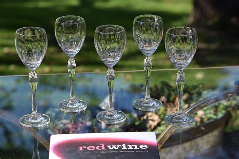 Vintage CRYSTAL Wine Glasses, Set of 5, After Dinner Drink 4 oz Wine