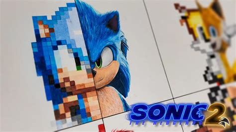 Drawing Sonic The Hedgehog Movie Vs Pixel Sonic The Hedgehog Movie