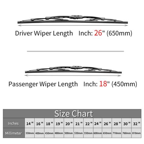 Wiper Blade Size Chart Guaranteed Authentic Gt