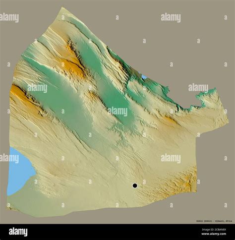 Shape Of Dikhil Region Of Djibouti With Its Capital Isolated On A