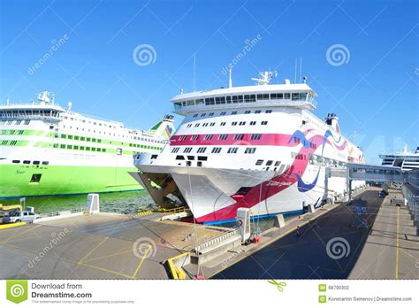 Passenger Ferry In The Port Of Tallinn Editorial Photography Image