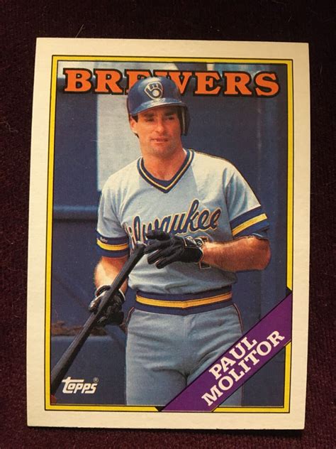 1988 Topps 465 Brewers HOF Paul Molitor Baseball Card EBay