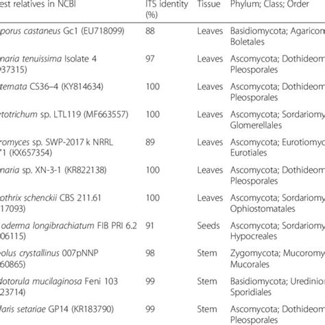 Eleven Fungal Endophytes Isolated From D Stramonium Download