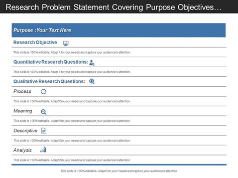 Research Problem Statement Covering Purpose Objectives And Research