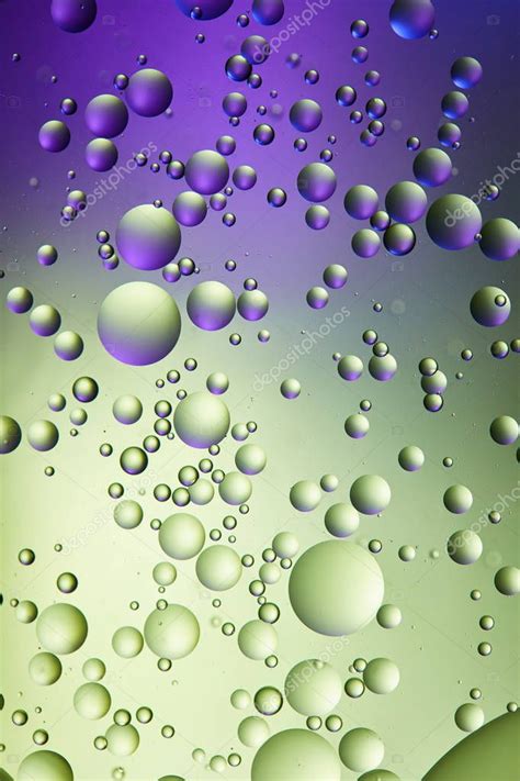 Creative Purple Green Color Abstract Background Mixed Water Oil Bubbles — Stock Photo ...