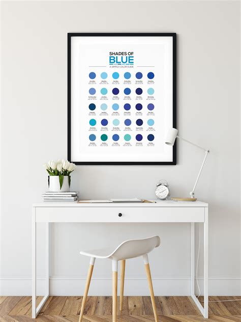 Different Shades of Blue Color Chart With 30 (Instant Download) - Etsy