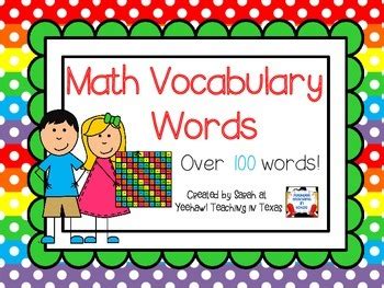 Math Vocabulary Cards by Yeehaw Teaching in Texas | TpT