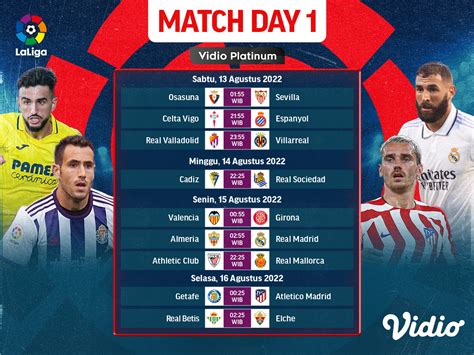 Jadwal Lengkap La Liga Pekan Pertama Vidio