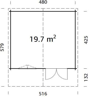 Abri BRITTA 19 7 m² 40 mm Abri de jardin bois PALMAKO