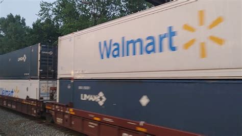 Csx I With Dpu And Two Walmart Shipping Containers Going Slow At