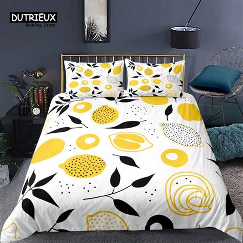 Summer Fruits Duvet Cover Pomegranate Orange Lemon Pattern D Print