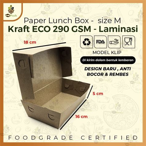 Jual Paper Lunch Box Ukuran M Gsm Sedang Kotak Makan Kertas