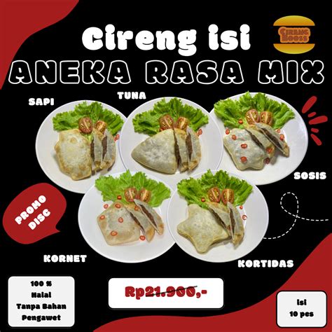 Jual CIRENG ISI KHAS BANDUNG ANEKA RASA MIX 10 RASA 1 Pak Isi 10 Pcs