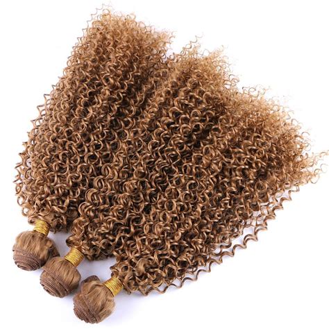 Extensión De Cabello Sintético Rizado Afro De Color Dorado 100 G