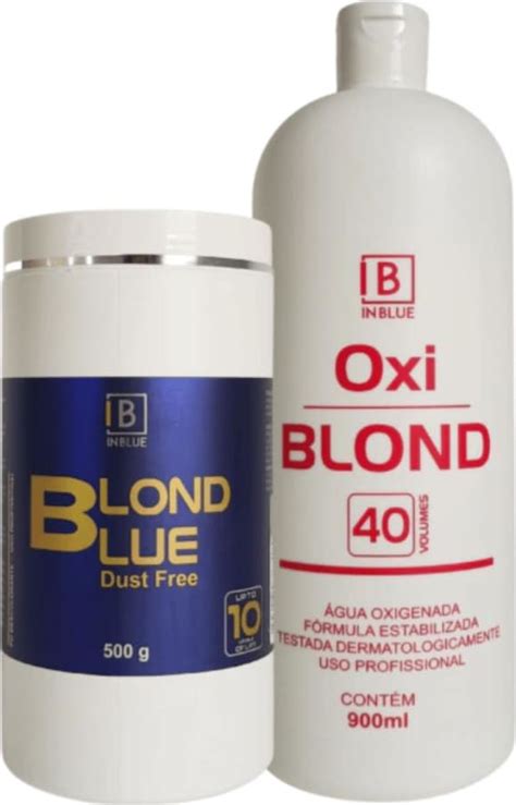 Kit Pó Descolorante Inblue Ultra Premium Blue Ox 40 Volumes 900ml