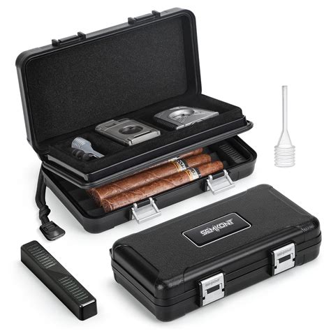 Buy SEMKONT Travel Cigar Humidor Double Layer Portable Cigar Humidors