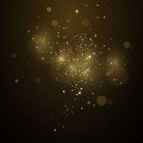 Premium Vector Golden Dust Yellow Sparks And Golden Stars Shine With