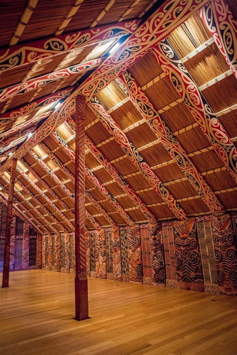 Interior Of Hotunui A 19th Century Māori Meeting House Inside The