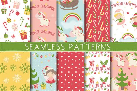 Christmas Unicorns And Fairies By Poppymoon Design Thehungryjpeg