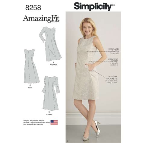 Simplicity Sewing Pattern 8258 Womens And Plus Size Amazing Fit A