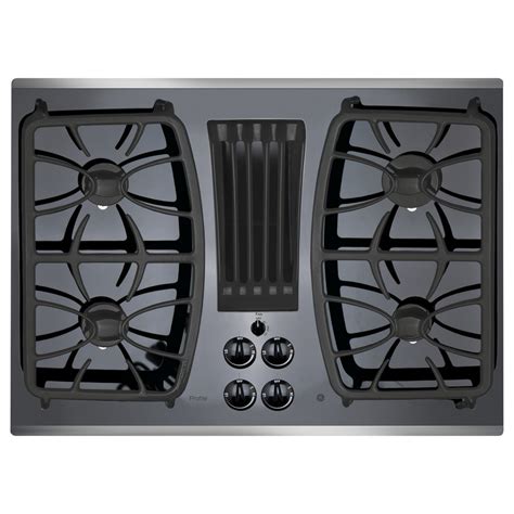 Ge Profile 30 In Stainless Steel Gas Cooktop With Downdraft Exhaust