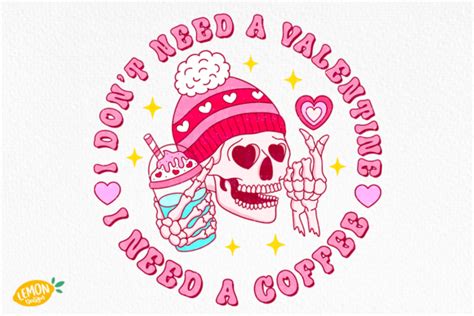 Coffee Valentine Skull PNG Sublimation Graphic By Lemon Design