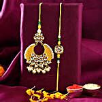 Yellow Pearl Lumba Rakhi Set And Kaju Katli With Ferrero Rocher Canada