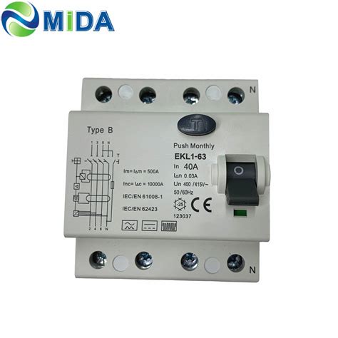 Rccb Type B Rcd Pole Pole A A V V Ma Residual Current