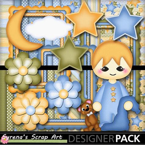 New Good Night Baby Boy DIgital Scrapbook Kit Mymemories