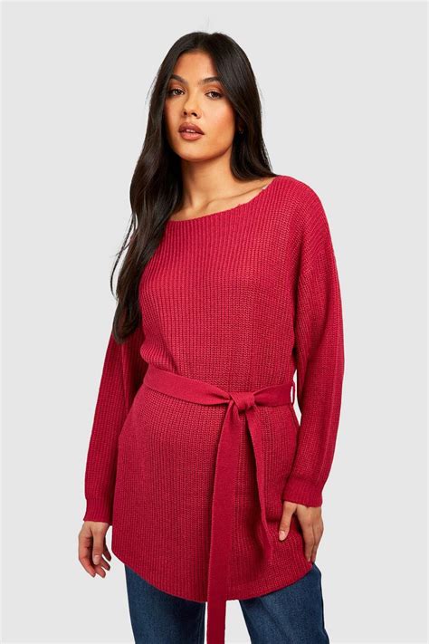 Maternity Tie Waist Jumper Boohoo Uk