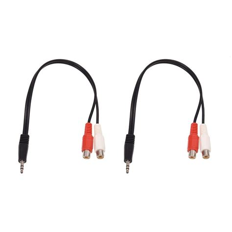 2pcs 35mm Stereo Adapter Headphone To 2 Rca Adapter Audio Cable 35mm