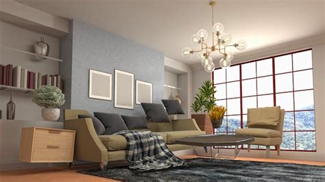 Premium Photo | Illustration of furniture hovering in living room