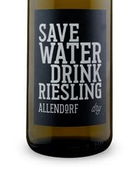 Allendorf Save WATER Drink RIESLING Dry 2019 Vicampo De